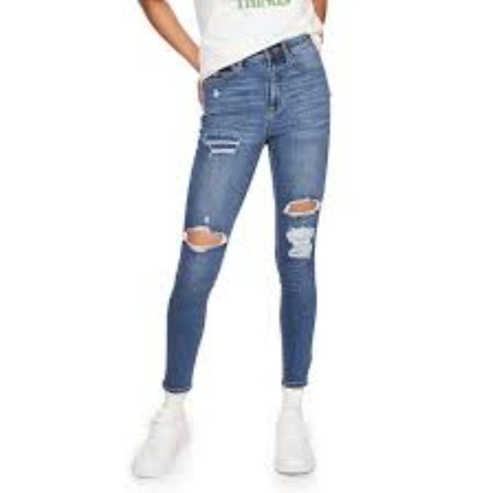 Juniors SO® Low-Rise Destructed Ankle Jeggings size 0